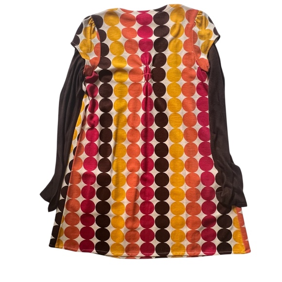 Alice + Olivia Large Hippie Mod Knit Dress Pop Art Hip Long Sleeve Retro Circles - Picture 2 of 9